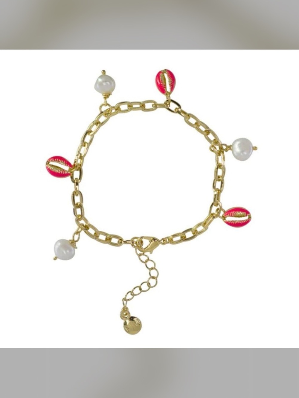 Mayamar Red Shells and Genuine Mother of Pearl Charm Bracelet (NWT)